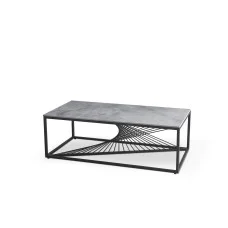 COFFEE TABLE INFINITY 2, GRAY MARBLE / BLACK